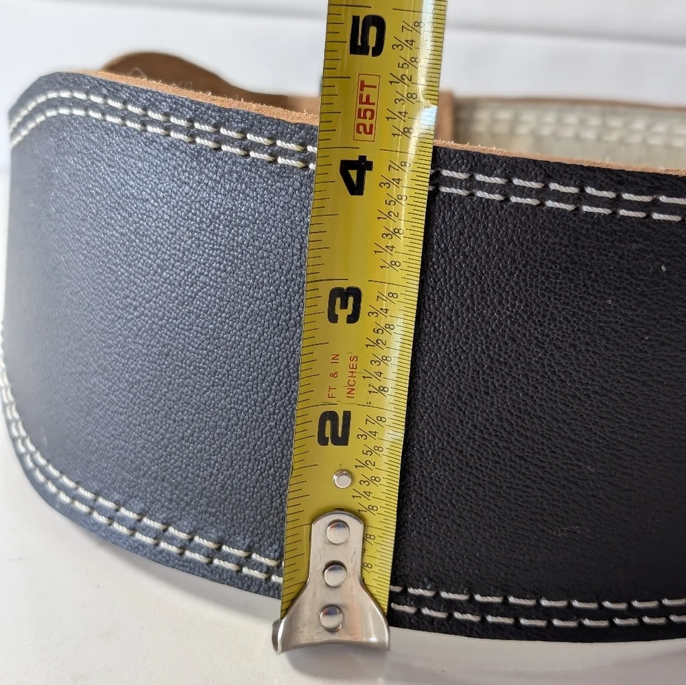 Black Leather Men's Work Utility Labor Belt Size S Made In Pakistan